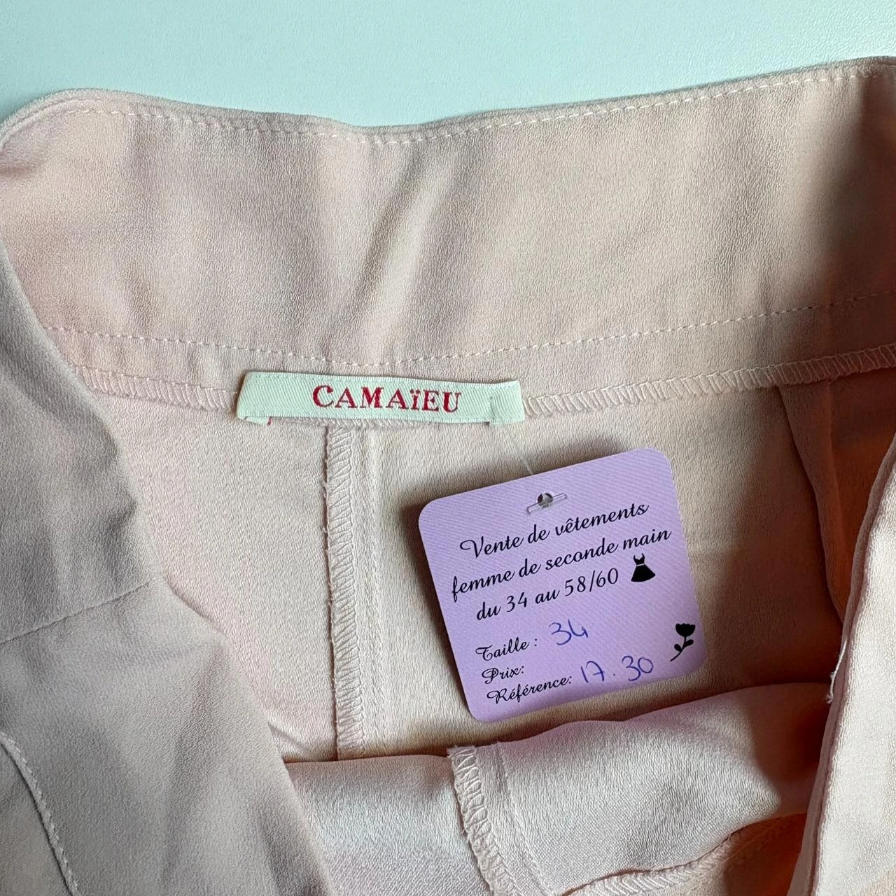 Powder pink wide-leg pants Caméieu 34 – photo 3